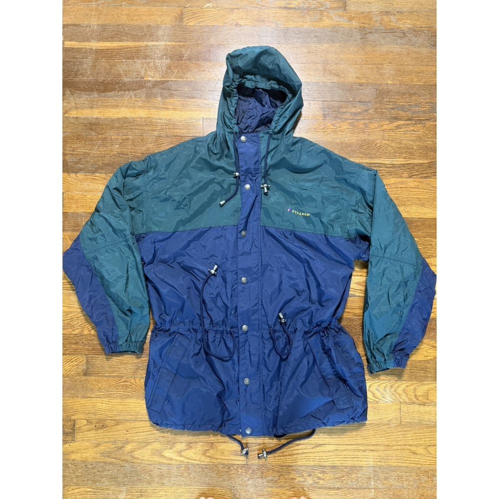 Vintage Stearns‎ DryWear xL Jacket Men's 90's Green Purple Waterproof